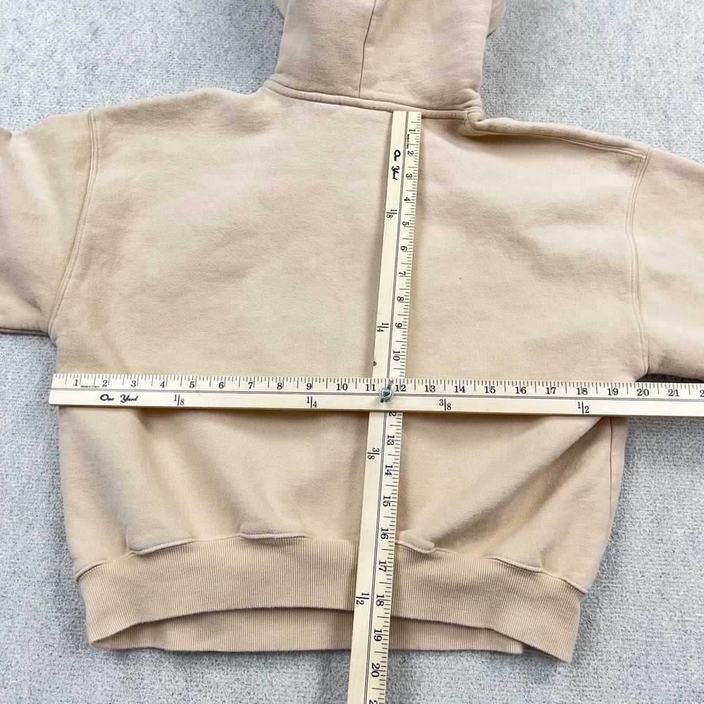 Aritzia Sweat Fleece Hoodie Womens Size 1 Tan Cozy Fleece Mega Fit STAINS - Picture 9 of 13